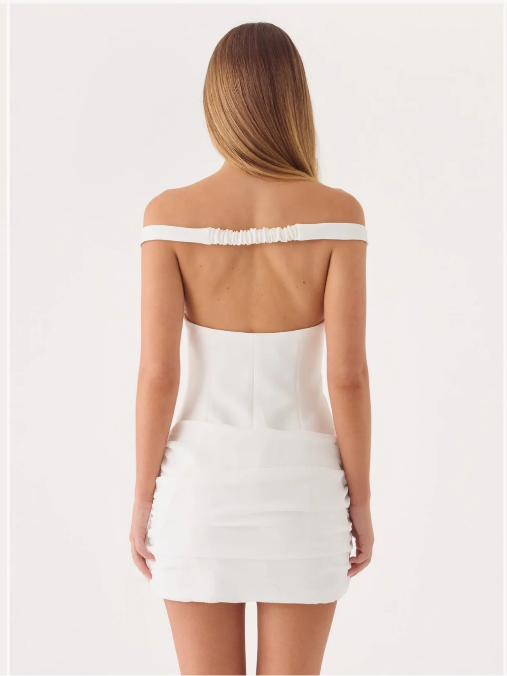 Peppermayo White Off-Shoulder Marlene Mini Dress - Picture 2 of 6